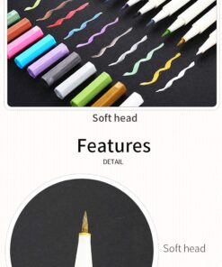 Sunflower Metallic Marker Pens, For Card Making,DIY Photo Album, Use On Any Surface-Paper,Glass,Plastic,Pottery,Wood?Set of 10 Colors(Brush Tip) 10 61zhRq4OH4L