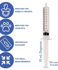 Care Touch 10ml Syringe with Luer Slip Tip - 100 Sterile Syringes – No Needle Great for Dispensing Oral Medicine and Home Care 10mL - 100 Count 30 61zkIUJ9VNL