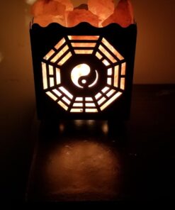 CRYSTAL DECOR Himalayan Pink Salt Lamp Basket & Dimmer Cord Bulb Bagua 28 61zke7MGT3L