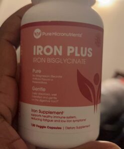 Iron Supplement for Women & Men, Natural Ferrous Chelate, Bisglycinate 25mg + Vitamin C, B6, B12, Folic Acid - Iron Pills for Anemia, Iron Deficiency & Energy Support - 120 Count 1 25 61zm3yFb6PL 1