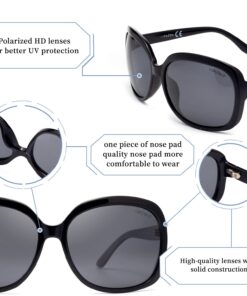 LianSan Oversized Womens Sunglasses Polarized uv Protection Simple Sunglasses LSP301 Polarized Black 23 61zojV6Vb5L