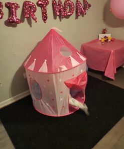 5-Piece Princess Castle Girls Pop Up Play Tent & Dress Up Costume Bundle - Playhouse Gift for Girls & Toddler for Indoor & Outdoor Use with Pink Fairy Tale Carrying Bag & Glow in The Dark Stars 35 61zshXGCdcL