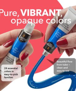 Castle Art Supplies 24 x 12ml Acrylic Paint Set | Value Beginner Set for Starters or Adult Artists | Quality Intense Colors | Smooth to Use on Range of Surfaces | In Neat Presentation Box 24 Count (Pack of 1) 21 61zuajnsDQL