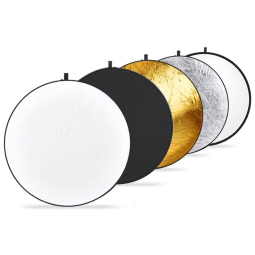 NEEWER 43 Inch/110 Centimeter Light Reflector Diffuser 5 in 1 Collapsible Multi Disc with Bag - Translucent, Silver, Gold, White, and Black for Studio Photography Lighting Outdoor Standard Packaging