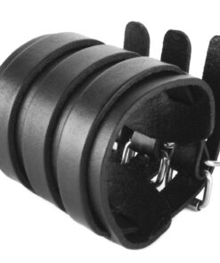 HZMAN Mens Genuine Leather Wide Triple Strap Cuff Wrap Gauntlet Wristband Buckle Fastening Arm Armor Cuff Black 11 71 0DToek9L