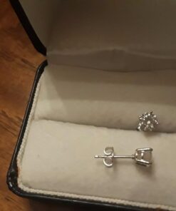 Amazon Essentials Plated Sterling Silver Cubic Zirconia Stud Earrings (Round & Princess) White/Platinum 5 mm Round Cut 31 71 0Ue9u0XL 2