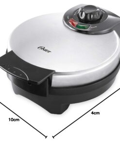 Oster Belgian Waffle Maker with Adjustable Temperature Control, Non-Stick Plates and Cool Touch Handle, Makes 8" Waffles, Stainless Steel 28 71 0ZpchKQL