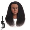 Traininghead 100% Real Hair Mannequin Head Training Head Cosmetology Doll Head Manikin Practice Head Hairdresser With Free Clamp Holder Female (Black Hair B) 14 Inch (Pack of 1)