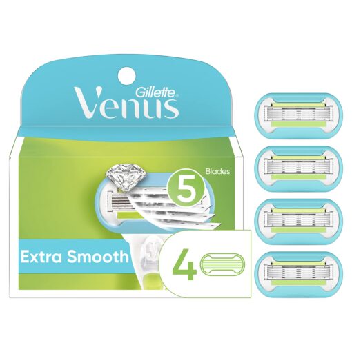 Gillette Venus Extra Smooth Womens Razor Blade Refills, 4 Count, Designed for a Close, Smooth Shave 4 Refills (Extra Smooth)