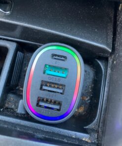 USB C Car Charger, 45W 4 Ports Super Fast Car Charger Adapter, PD 3.0 & QC 3.0 30W Type C Car Charger Compatible with iPhone13 Pro Max/Samsung Galaxy 22/Google Pixel, Cigarette Lighter USB Charger Black 37 71 2 ExcBZL