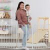 Regalo 76 Inch Super Wide Configurable Baby Gate, 3-Panel, Includes Wall Mounts and Hardware White 42 71 2u9ILU5L