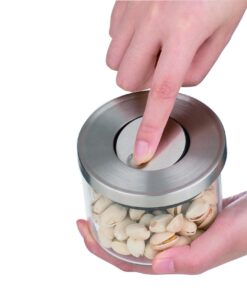 Balchy 5-Piece Canisters Sets with Silicone Seal Borosilicate Glass Jars Vacuum Seal for Tea Coffee Sugar Pop Flour Canister for Kitchen large 28 71 3Py5hQL