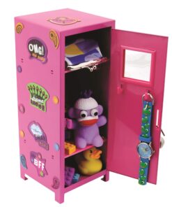 Schylling Girls Talk Pink Mini Locker - 11.25" Decorative Metal Storage Locker with 17 Mix-and-Match Magnets, Lock, and Keys - Ages 4-12 9 71 41SPgfVL