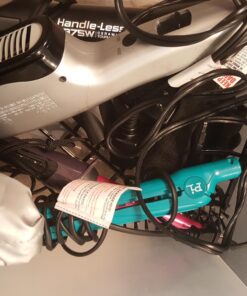 mDesign Steel Over Cabinet Door Hair Care, Hot Styling Tool Organizer Storage Basket for Hair Dryer, Flat Irons, Curling Wands, Straighteners, Space Saving, 3 Sections -Concerto Collection - Chrome 44 71 4MEbX1ML