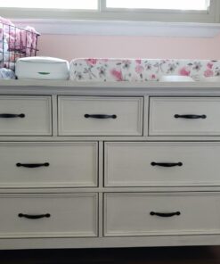 Evolur Belmar Double Dresser in Weathered White, Comes Assembled, Included Anti-Tip Kit, Seven Spacious Drawers, Dresser For Nursery, Bedroom, Wooden Nursery Furniture 54x20.25x33 Inch (Pack of 1) 21 71 5Prwvs5L