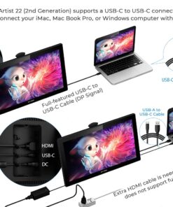 XPPen Artist 22 2nd Drawing Tablet with Screen Graphics Tablet 122% sRGB with 8192 Levels Battery-Free Stylus, 21.5inch Pen Display Compatible with Windows, Mac, Linux with Adjustable Stand 21.5 Inch 24 71 5ktAxtgL