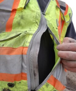 Radians SV55 Class 2 Heavy Woven Two Tone Engineer Vest with Padded Neck to Support Extra Weight in Cargo Pockets One Size Green 27 71 6MWETVL