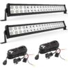 YITAMOTOR LED Light Bar 2pcs 24 inches Light Bar Spot Flood Combo Off Road Driving Lights with 2pcs Wiring Harness Compatible for Jeep, Pickup, ATV, Truck, 4x4, 4WD, Trailer, UTV, Boat, 120W LED Bar 22 inch Black 26 71 6UNk0ORL