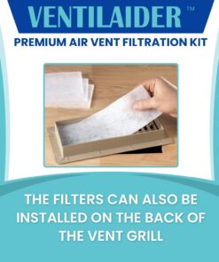 Ventilaider Complete Air Vent Register Filter Set Cut to Fit Any Size 16" x 60" & 50" Installation Tape, Electrostatic Fabric. Purifies Air, Helps Reduce Dust from Ducts, AC Furnace System 1 16 71 6o3PM6JL