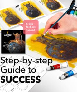 Castle Art Supplies 24 x 12ml Acrylic Paint Set | Value Beginner Set for Starters or Adult Artists | Quality Intense Colors | Smooth to Use on Range of Surfaces | In Neat Presentation Box 24 Count (Pack of 1) 24 71 6tJhRSQL