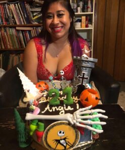 Nightmare Before Christmas 17 Piece Birthday Cake Topper Set Featuring 2" to 3" Cake Topper Figures of Lock, Shock, Zero, Jack Skellington, Sally, Barrel and Other Decorative Themed Accessories 30 71 6yKSomdL