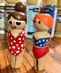 Wood Peg Doll Set, 50 Piece Wood Peg Family (Toy Peg People: Dad, Mom, Angel, Child, Baby) Unfinished for Crafts & Play, by Woodpeckers Complete Family Set - 50 Pieces Pack of 50 42 71 73xHF3lL 1