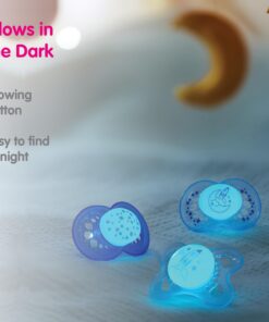 MAM Night Pacifiers 0-6 Months, Best for Breastfed Babies, Glow in the Dark, Baby Boy, 2 Count 2-Pack 31 71 8gGgeHjL 1