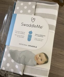 SwaddleMe Original Swaddle – Size Small, 0-3 Months, 2-Pack (Grey Dot Stripe) Grey Dot Stripe 19 71 8mDgSO7L