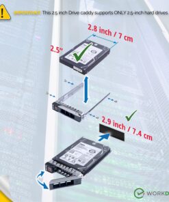 WORKDONE 2-Pack 2.5" Hard Drive Caddy - Compatible for Dell PowerEdge Servers - 14th Gen R340 R440 R540 R640 R740 R740xd R840 R940 R6415 R7415 R7425 - SSD SAS SATA NVMe Tray - Setup Manual 9 71 8yqWBYqL