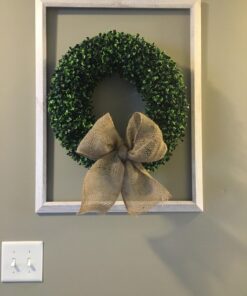 Boxwood Wreath - 16.5-Inch Round UV Resistant Artificial Spring, Summer, Fall, or Winter Wreath - Outdoor/Indoor Wreaths for Front Door by Pure Garden Round 16.5" 20 71 9R2qhCDL