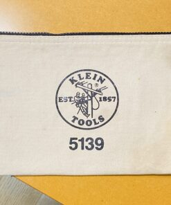 Klein Tools 5139 Zipper Bag, Canvas Tool Pouch to 12.5 x 7 x 0.7 -Inch with Heavy Duty Brass Zipper Close, Natural 17 71 9RgzckOL
