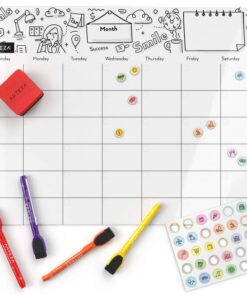 ARTEZA ARTZ-8640 Magnetic-Message-Boards, White (Monthly Calendar), 17x13 inches 8 71 A3VCAgNL