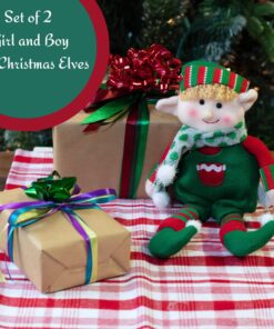 Elf Plush Christmas Stuffed Dolls, Set of 2 - 12" Boy and Girl Elves Holiday Cute Plush Shelf Toys - Fun Kids Buddy Figurine Decorations, Christmas Winter Holiday Party Festive Decor and Gift Exchange 27 71 BEMm0CeL
