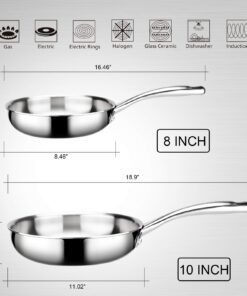 Duxtop Whole-Clad Tri-Ply Stainless Steel Stir-Fry Pan Kitchen Induction Cookware 8 Inches 8 inch 11 71 CyAkR83L