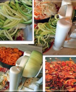 Paderno World Cuisine 3-Blade Vegetable Slicer / Spiralizer, Counter-Mounted and includes 3 Stainless Steel Blades White 76 71 D iFcgRL