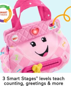 Fisher-Price Smart Purse Learning Toy with Lights Music and Smart Stages Educational Content for Babies and Toddlers, Pink 23 71 DOHeYVL