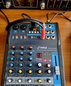 Pyle Professional Audio Mixer Sound Board Console System Interface 4 Channel Digital USB Bluetooth MP3 Computer Input 48V Phantom Power Stereo DJ Studio Streaming FX 16-Bit DSP processor-PMXU43BT 35 71 DwW71pGL