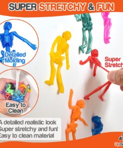 UpBrands Halloween Party Favors for Kids Stretchy Skeleton Bulk Set, 12 Glitter Colors, Kit for Birthday's, Goodie Bags, Easter Egg Basket, Pinata Filler, Small Toys Classroom Prizes (24 Pack) 24 Pack 12 71 EQMquEL