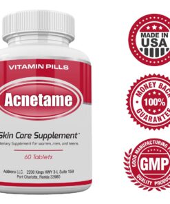 Acnetame Acne Pills- Vitamin Supplements for Acne Treatment- Natural Clear Skin from Hormonal Cystic Pimples- Oily Skin Vitamins Pill for Women, Teen, Men, & Adults 60 Tablets 60 Count (Pack of 1) 36 71 EnNeWNuL 1