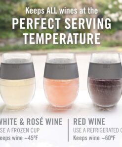 Alternative view of Host Wine Freeze Cup Set of 2 - Plastic Double Wall Insulated Wine Cooling Freezable Drink Vacuum Cup with Freezing Gel, Wine Glasses for Red and White Wine, 8.5 oz Grey - Gift Essentials No Lids - Grey 2 Count (Pack of 1)