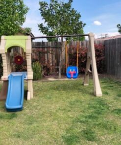 Step2 Play Up Gym Set for Kids, Outdoor Swing Set, Backyard Slide, Swings, Playhouse, & Crawl Space, Two Tier, Easy Set Up, Toddlers Ages 3-6 Years Old 32 71 FseNrzqL