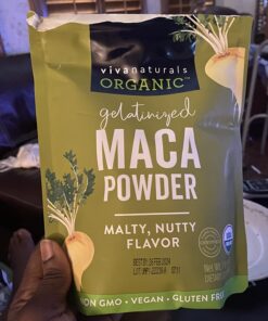 Viva Naturals Organic Maca Powder - Gelatinized Maca Powder Organic, Vegan and Kosher Peruvian Superfood - Certified USDA Organic, Gluten-Free & Non-GMO 1 Pound (Pack of 1) 29 71 Gx1g UgL