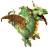 Folkmanis Wyvern Dragon Hand Puppet, Green, White 29 71 H8x6R6BL