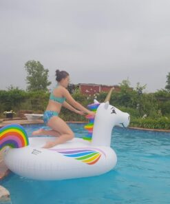 GoFloats Giant Inflatable Pool Floats - Choose Unicorn, Dragon, Flamingo, Swan, or Bull - Includes Drink Float 36 71 HEoCsx9L