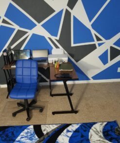 Flash Furniture Clayton Mid-Back Blue Quilted Vinyl Swivel Task Office Chair with Arms 37 71 IBoV21qL