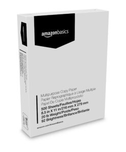 Amazon Basics Multipurpose Copy Printer Paper, 8.5" x 11", 20 lb, 1 Ream, 500 Sheets, 92 Bright, White 1 Ream | 500 Sheets 27 71 ICUPVZPS