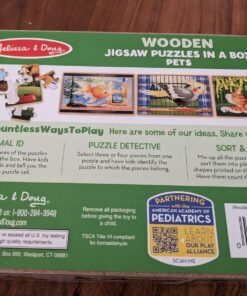 Melissa & Doug Pets 4-in-1 Wooden Jigsaw Puzzles in a Storage Box (48 pcs) - FSC-Certified Materials 32 71 JnG4O1sL 1