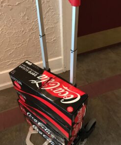 Magna Cart Personal 150 Pound Capacity Aluminum Folding Hand Truck with Telescopic Handle and Foldable Wheels for Industrial, Black and Red Black/Red 57 71 JysC7xlL