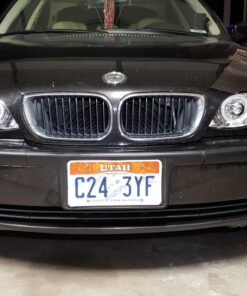 AKKON - For 02-05 BMW E46 3-Series 4 Doors Sedan Wagon Chrome Halo Ring LED Projector Headlights w-Build in Corner Lamp Set 2Pcs Chrome Housing 19 71 K3n9UXaL