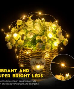 6 Pack Fairy Lights Battery Operated - 7ft 20 LED Waterproof Mini Silver Wire String Lights for Wedding Mason Jars Crafts Shelves Walls Christmas Garlands Party, Warm White 6 Pack 30 71 KINBHvSL